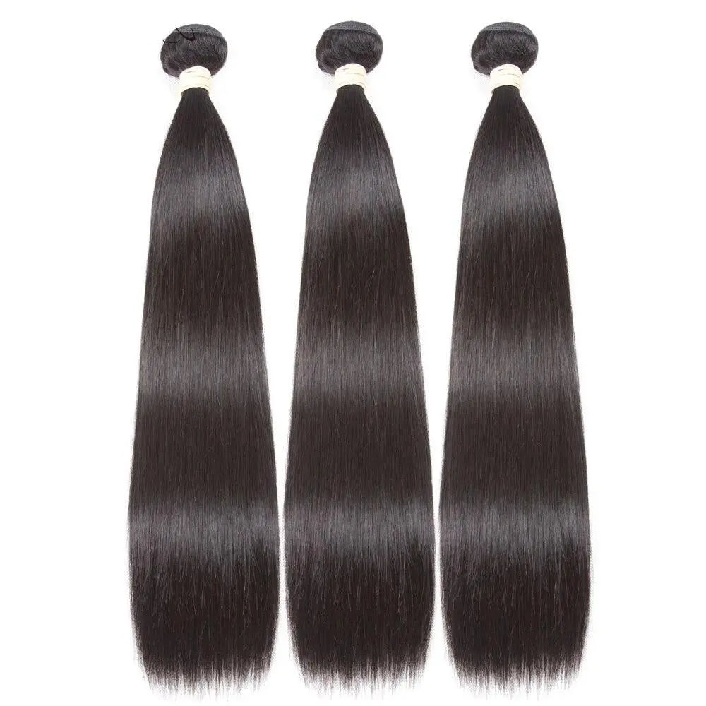 BeuMax 10A Grade 3/4 Straight Hair Bundles with 2x6 Closure Brazilian Cerise Alfie
