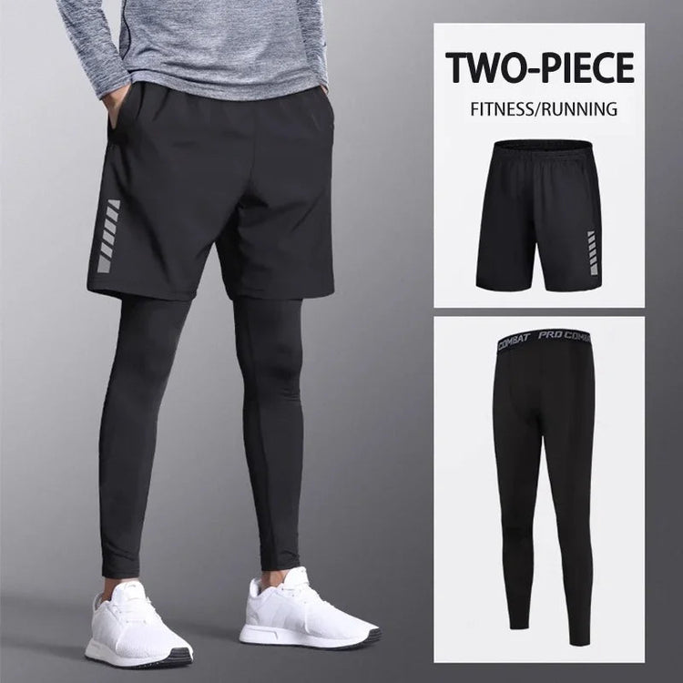 Quick-drying Skinny Pants for Men, Summer Ice Silk Sun-protective Base Fitness Shorts, High-elasticity Sports Suit for Running Khamik Shop Online