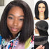 Perruque lace front HD 100% cheveux humains kinky straight densité 200%