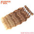 FASHION IDOL Water Wave Hair Bundles Synthetic Hair Extensions Ombre Blonde Hair Weave Bundles 6pcs 20" High Temperature Fiber Khamik Shop Online
