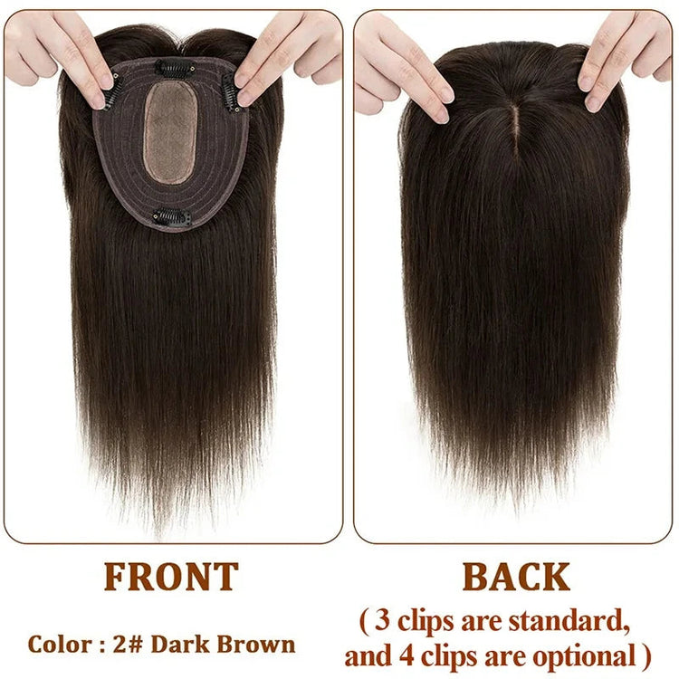 Silk Base Top Women Topper Clip In Real Human Hair Hairpiece Human Hair Extension Thin Breathable Blonde Toppers Hair Women Wig Khamik Shop Online