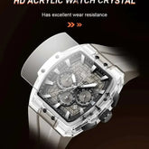 NAVIFORCE Mens Sport Watches 5ATM Waterproof Chronograph Tonneau Silicone Strap Luminous Casual Quartz Male Wristwatch Gifts box Khamik Shop Online