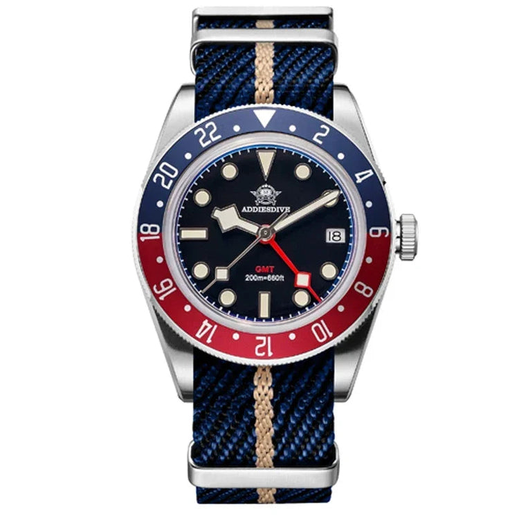 ADDIESDIVE Reloj Hombre Men Watches 20Bar Diving BGW9 Luminous AD2044 Swiss Ronda 515-24H GMT Watch Quartz Watch Khamik Shop Online