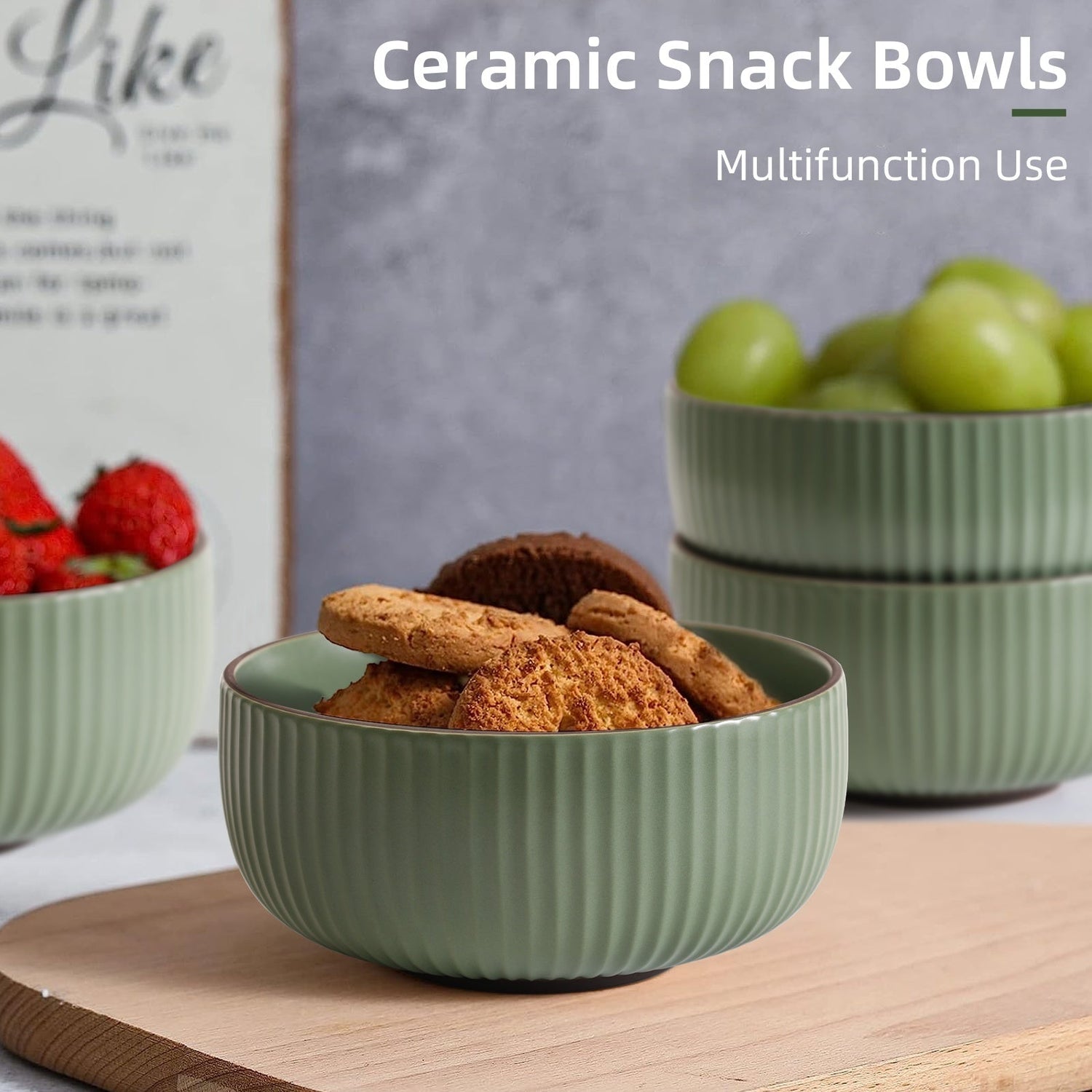Ceramic Bowls For Kitchen, 46oz Bowl Set Of 4 For Cereal, Salad, Pasta CJDropshipping