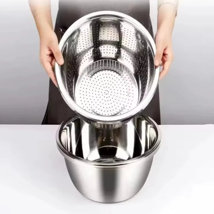 Multi Functional Stainless Steel Vegetable Bowl, Egg Mixing Bowl, Drain Basket, Soup Basin, Kitchen Cooking And Storage Tool Khamik Shop Online
