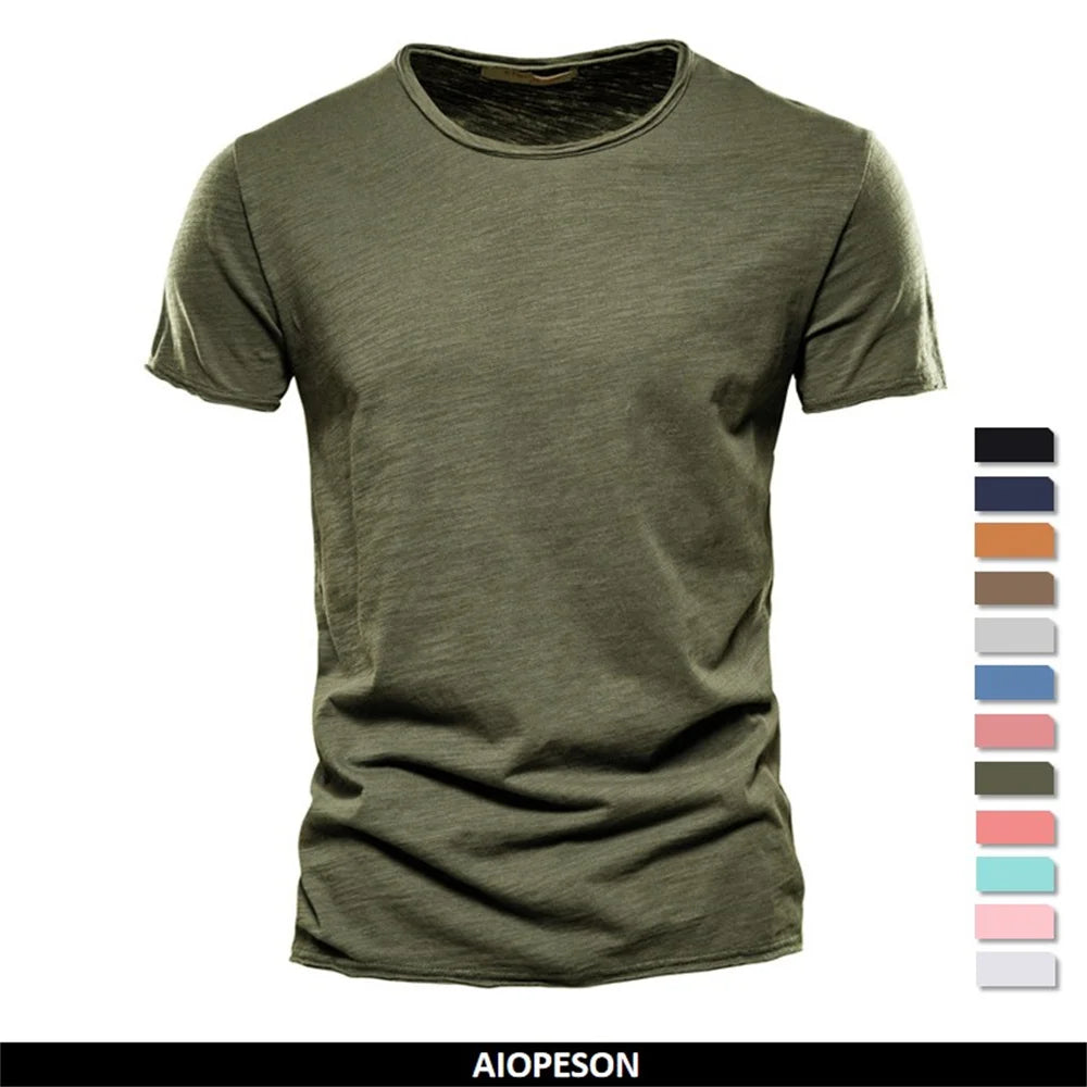 100% Cotton Men T-shirt Casual Soft Fitness Summer Thin T-shirts Men&
