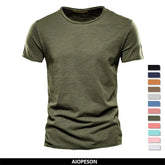 100% Cotton Men T-shirt Casual Soft Fitness Summer Thin T-shirts Men&