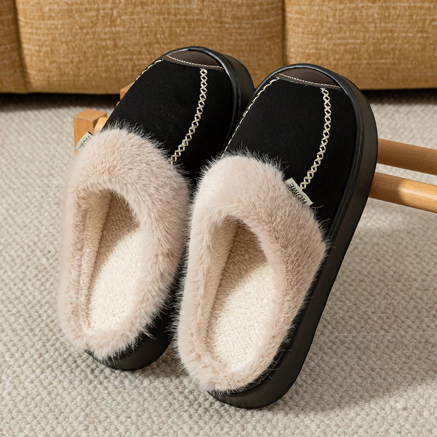 Fashion Women Slippers Winter Soft Thick Soled Indoor and Outdoor Warmth Comfort Breathable Non Slip Casual Couple Home Shoes Khamik Shop Online
