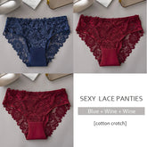 3PCS/Set Luxury Floral Embroidery Lace Panties Women Briefs Sexy Hollow Lingerie Female Underwear Ladies Breathable Underpants Khamik Shop Online