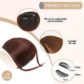 Synthetic Hair Clip In Bangs Brown Colored Invisible Front Fringes Clip in Hair Air Bangs Natural Black Fake Hair Bangs For Girl Khamik Shop Online
