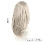 Long Straight Synthetic Wig Natural Ash Blonde Cosplay Hair for Women Anime Girl Costume Daily Party Heat Resistant Fiber Khamik Shop Online