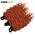 FREEDOM Synthetic Curly Braiding Hair Extensions 24 Inch/60 cm Long Deep Wavy Twist Crochet Braids Hair Ombre Brown Rainbow Hair Khamik Shop Online