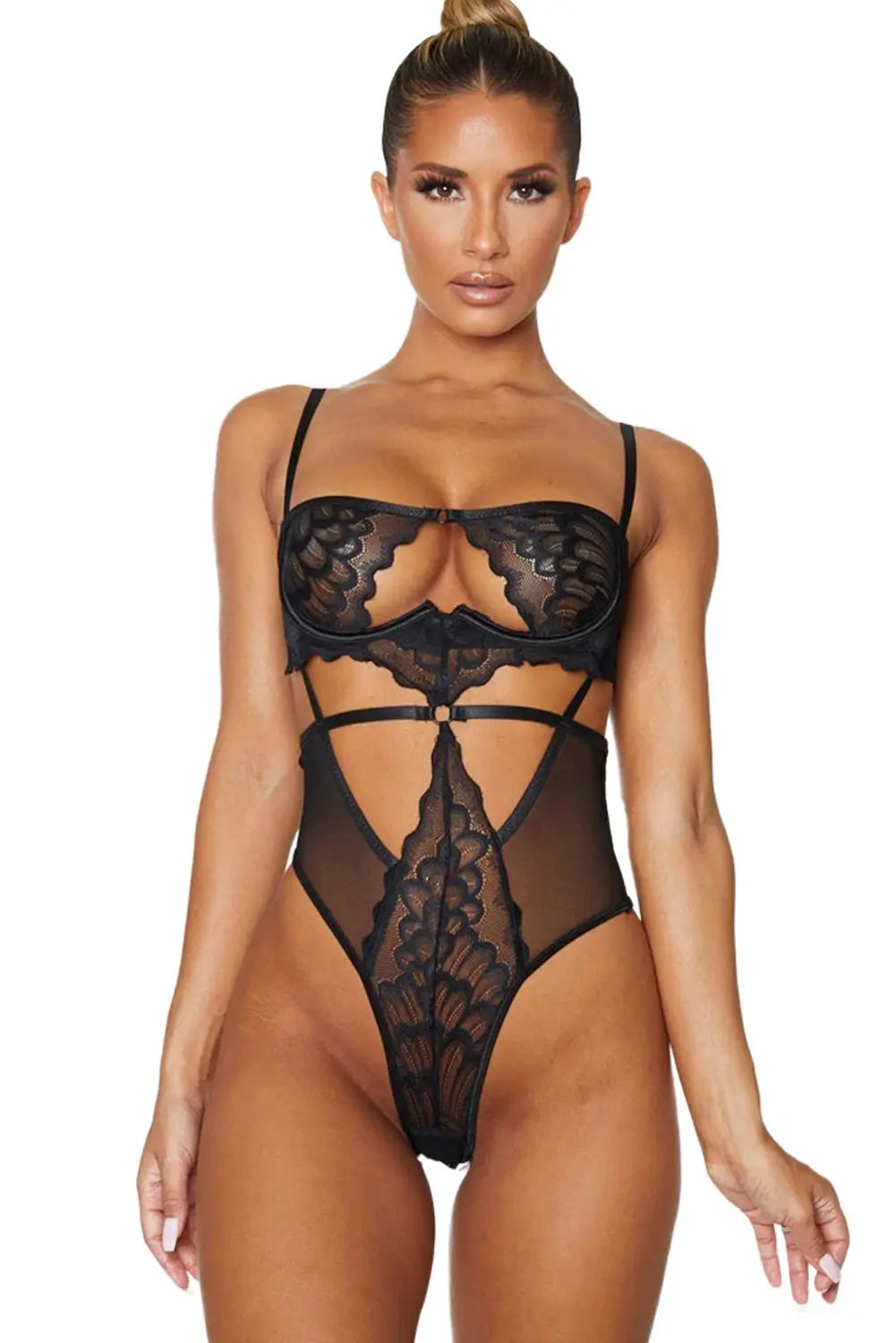 Lace Hollow out Bodysuit Jade