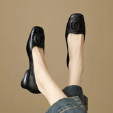 French Style Women Shoes Pumps Leather Shoes for Women Square Head Fashion Shoes Woman Footwear Khamik Shop Online