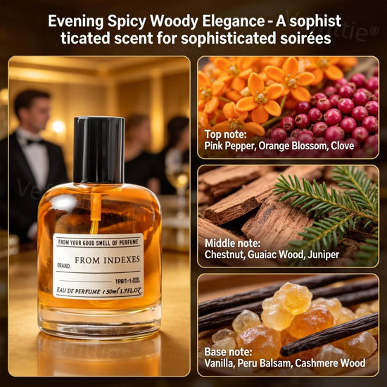 Executive Spicy Wood Eau De Parfum 1.7oz, Woody Citrus Blend Amber Bottle, Office Formal Aroma, Professional Wear, All Day Fresh Khamik Shop Online