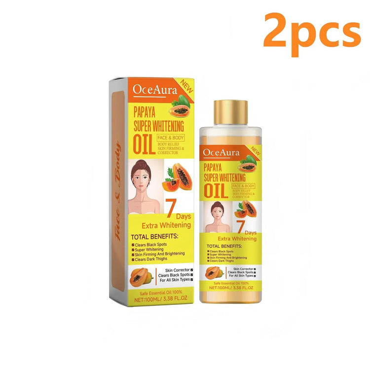 OceAura Papaya Oil for Skin Lightening 7 Days Whitening Body Firming Dark Skin Removal Oil for Muscle Relaxation Massage Thighs Khamik Shop Online