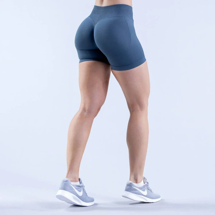 No Logos Shorts | 4.5" leggings Low Ribbed Rise Cycling Women Yoga Workout Clothes Gym Scrunch Bum Seam Seamless Fitness Tights Khamik Shop Online