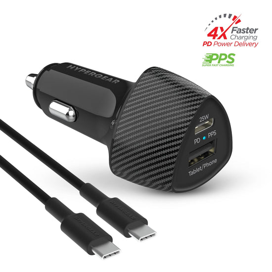 HyperGear SpeedBoost 25W PD USB-C Car Charger Kit with PPS Fast Charge Sky Iapetus