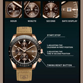 LIGE Leather Watches Men Fashion Business 30M Waterproof Quartz Wristwatch Chronograph Date Luxury Luminous Sports Man Watch+Box Khamik Shop Online