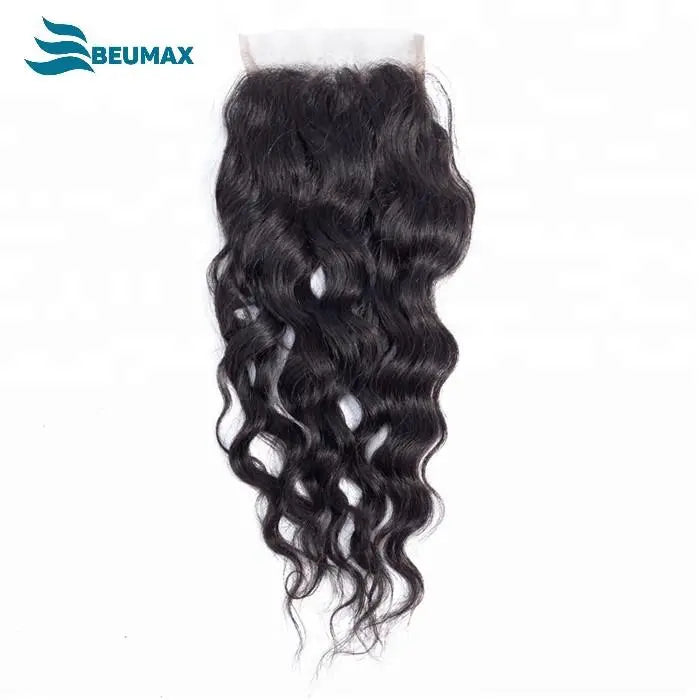 10A Grade 3/4 Water Wave Human Hair bundles with  4x4 Closures & 13x4 Cerise Alfie