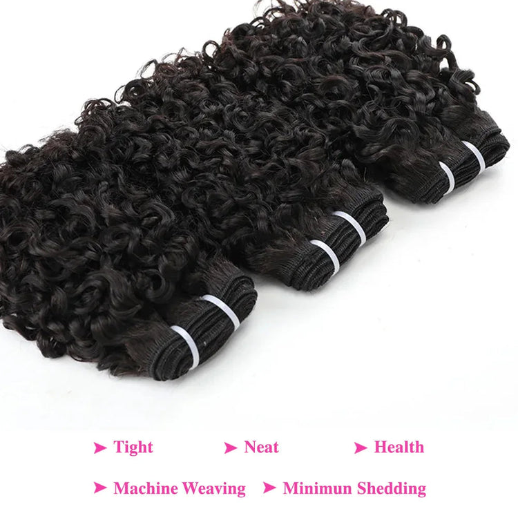 12A Pixie Curls Bundles Bouncy Afro Kinky Curly Hair 3 Bundles Deal Human Hair Weave Extension Natural Color Bundles for Women Khamik Shop Online