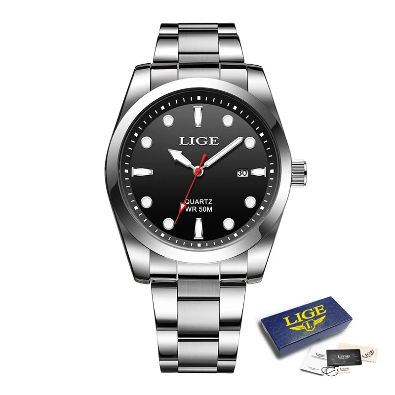Top Brand Luxury Mens Watch Casual Fashion Quartz Wristwatches Sport 50M Waterproof Luminous Steel Watches Men Reloj Hombre