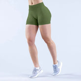 No Logos Shorts | 4.5" leggings Low Ribbed Rise Cycling Women Yoga Workout Clothes Gym Scrunch Bum Seam Seamless Fitness Tights Khamik Shop Online