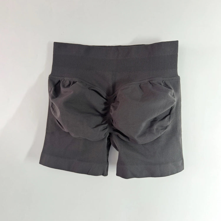AURA SHARK Shorts 4.5" Women Fitness Sports Biker Shorts Low Ribbed Band Gym Workout Scrunch Butt Yoga Seamless Leggings Khamik Shop Online