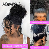 Hidden Strap 360 HD Full Lace Wigs Curly Human Hair WigS Pre Plucked Water Wave HD Lace Frontal WigS with Invisible Drawstring Khamik Shop Online