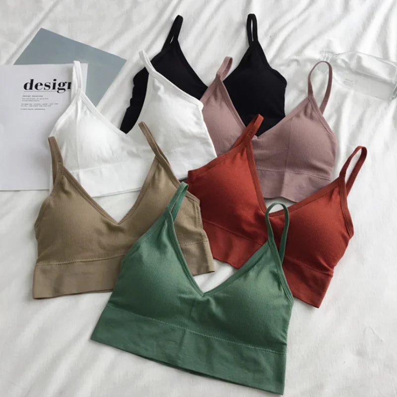 Women Sexy Crop Tops Bra Tube Top Female Streetwear Sleeveless Seamless Sports Bra Crop Camis Top Tee Bandeau Top Basic Tank Khamik Shop Online
