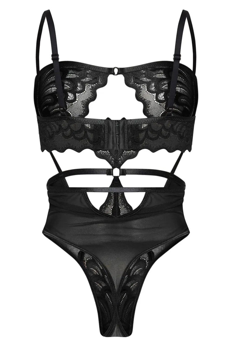 Lace Hollow out Bodysuit Jade
