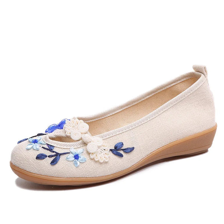 Embroidered Women Comfort Wedge Platform Shoes Fashion Bowknot Ladies High Heels Pumps Vintage Ethnic Female Heeled  Footwears Khamik Shop Online