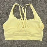 Solid Color Soft Cross Back Women Fitness Bra Tights Yoga Vest High Strength Shockproof Gym Sports Top Push Up With Chest Pad Khamik Shop Online