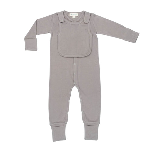 Smart Footed One-Piece + Bib - Gray Fuchsia Milo