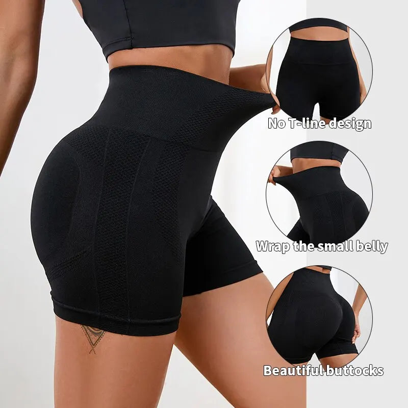 Women Yoga Shorts Fitness Seamless Push Up Trainning Qucik Dry Sportwear Shorts Casual Tummy Control Gym Cycling Shorts Female Khamik Shop Online