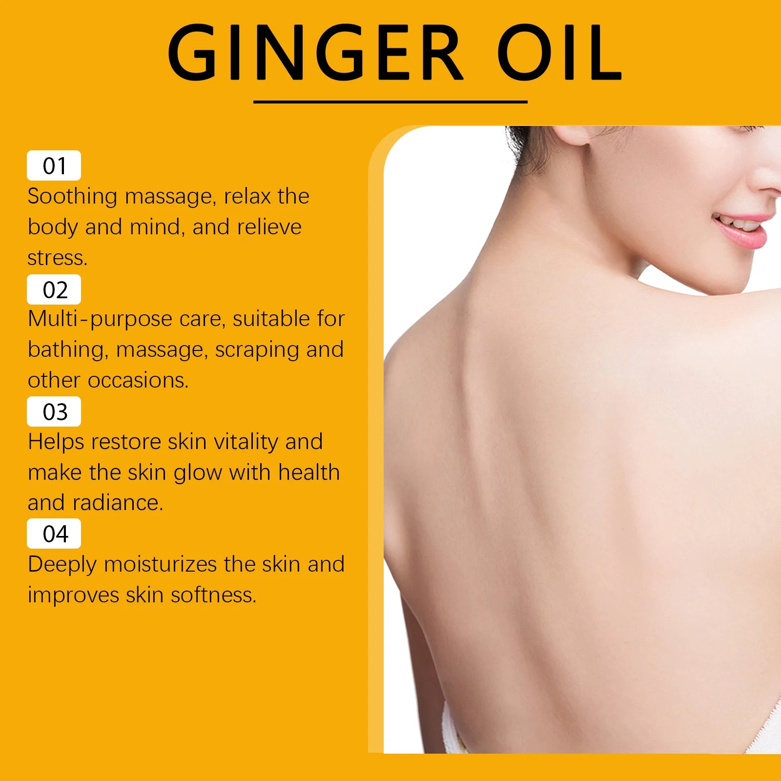 Body Massage Oil Ginger Essential Oil Relief Stress Relaxing Muscle Body Oil Moisturizing Nourishing Tightening Body Skin Care