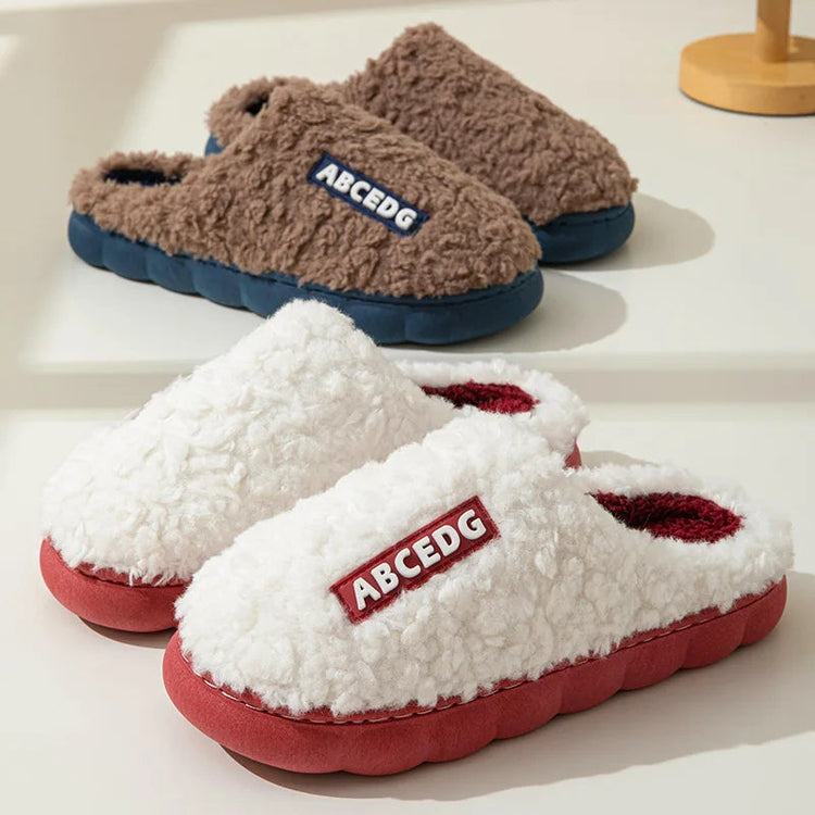 Trend Winter Couple Indoor Non-slip For Men Women Flip Flops Warm Slippers Home Slides Casual bedroom Soft Comfort Shoes Khamik Shop Online
