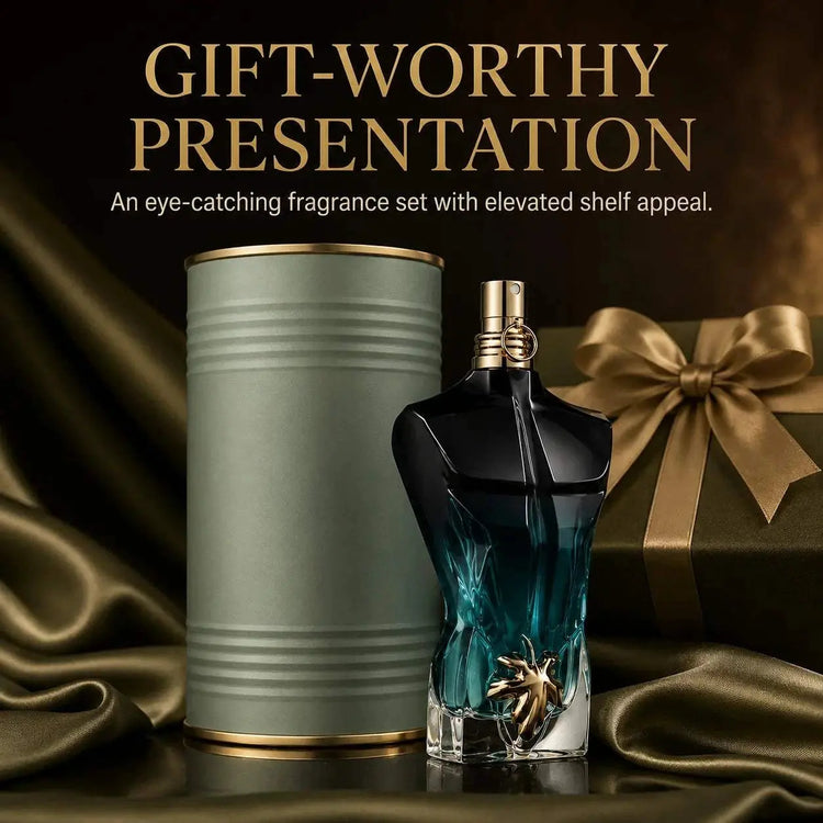 Premium Luxury Black Blue Torso Men Perfume 100ml 3.4oz CologneSpray Fresh Aquatic Scent Masculine LongLasting Metal Tin Gift Box Khamik Shop Online