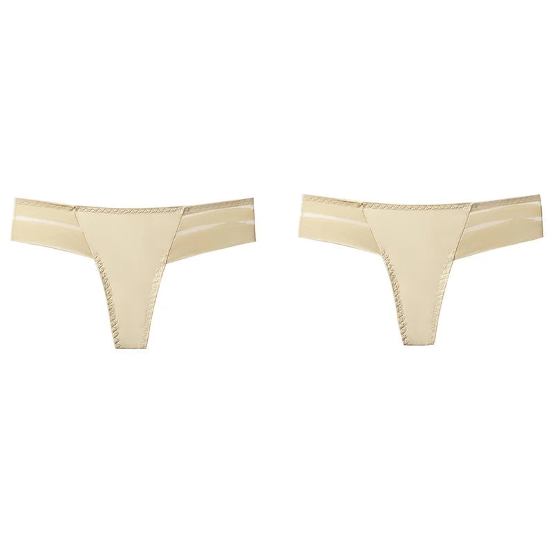 1/2Pcs Sexy Transparent Mesh Thongs Seamless Perspective Brazilian Panties Low Waist Women'S Lingerie