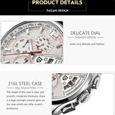 PAGANI DESIGN New PD-3306 Chronograph Men Watch Top Brand Classic Leather Waterproof Quartz Wristwatch for Man Gift Reloj Hombre Khamik Shop Online