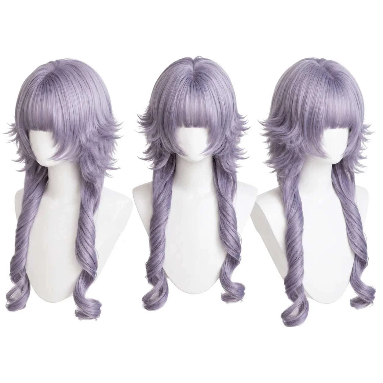 Lavender Purple High Level Comes with Anti Stiff Jellyfish Head and bangs Daily Top Synthetic Full Head Set Khamik Shop Online