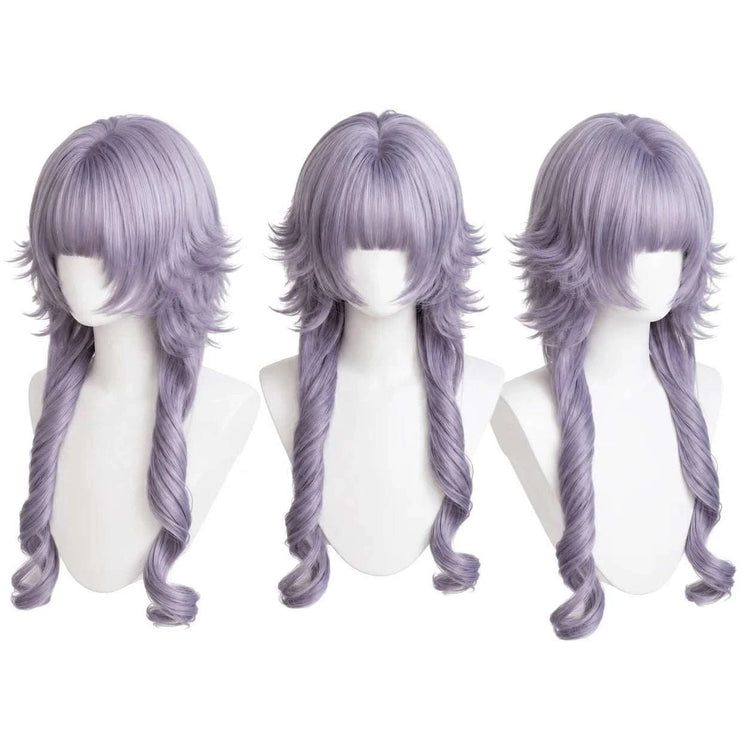 Lavender Purple High Level Comes with Anti Stiff Jellyfish Head and bangs Daily Top Synthetic Full Head Set Khamik Shop Online