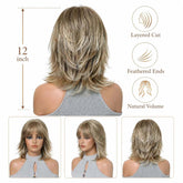 Fashionable wig headband with golden short hair, layered short curly hair, synthetic synthetic synthetic wig headband Khamik Shop Online