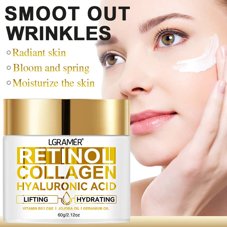 Retinol Anti Aging Face Cream Moisturizing Wrinkle Remover Collagen Hyaluronic Acid Creams Skin Care Cosmetic 30&60ML Khamik Shop Online