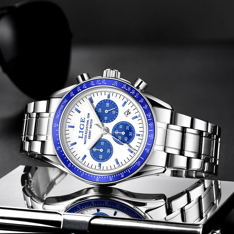 Men Watches Luminous Calendar Business Quartz Watch Mens Top Brand Luxury Sport Waterproof Stainless Steel Man Wristwatches