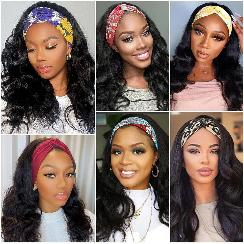 Body Wave Headband Human Hair Wig Machine Made Human Hair Wig Ready To Wear Headband Body Wave Remy Human Hair Wigs for Women Khamik Shop Online