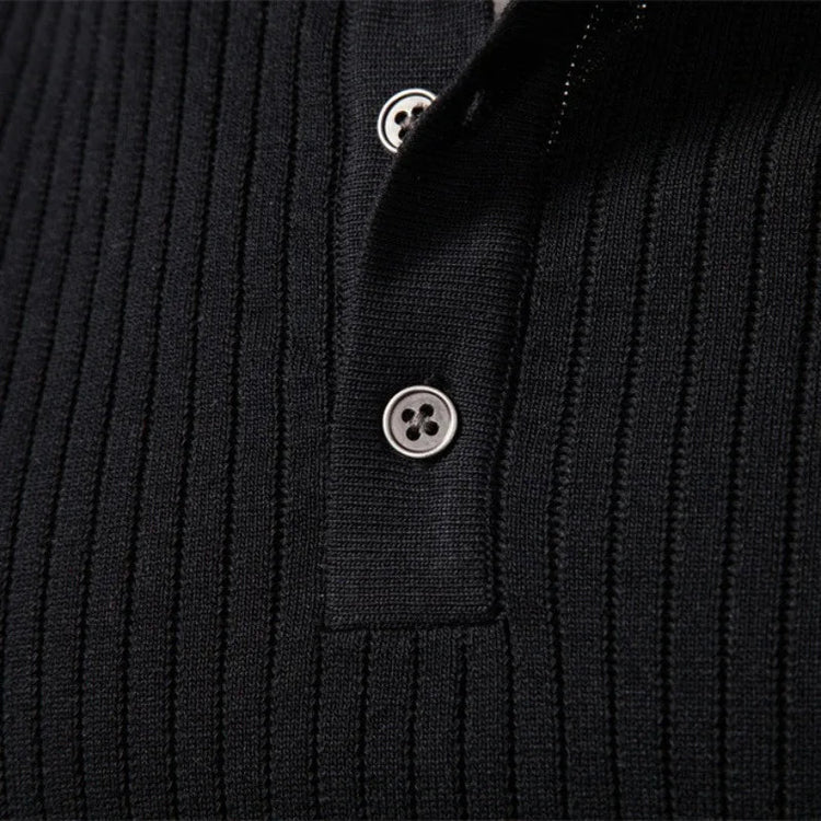 UNITIM Man Knitted T-shirt Simple Solid Color Round Neck Male Top Slim Comfortable Long Sleeve Casual Versatile Men Polo Shirt Khamik Shop Online