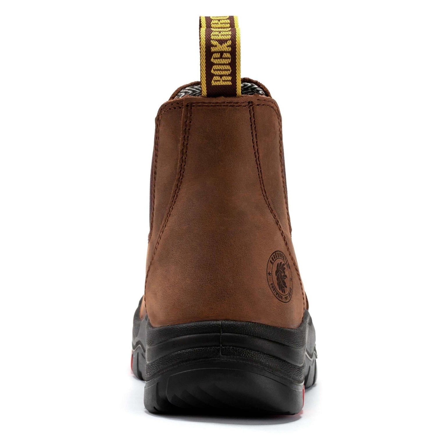ROCKROOSTER Lumen Brown 6 inch Pull-on Leather Work Boots AK224 Maroon Trillium