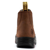 ROCKROOSTER Lumen Brown 6 inch Pull-on Leather Work Boots AK224 Maroon Trillium