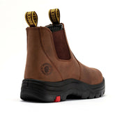 Bottes de travail ROCKROOSTER Lumen Brown 6 pouces en cuir marron, résistantes à l&